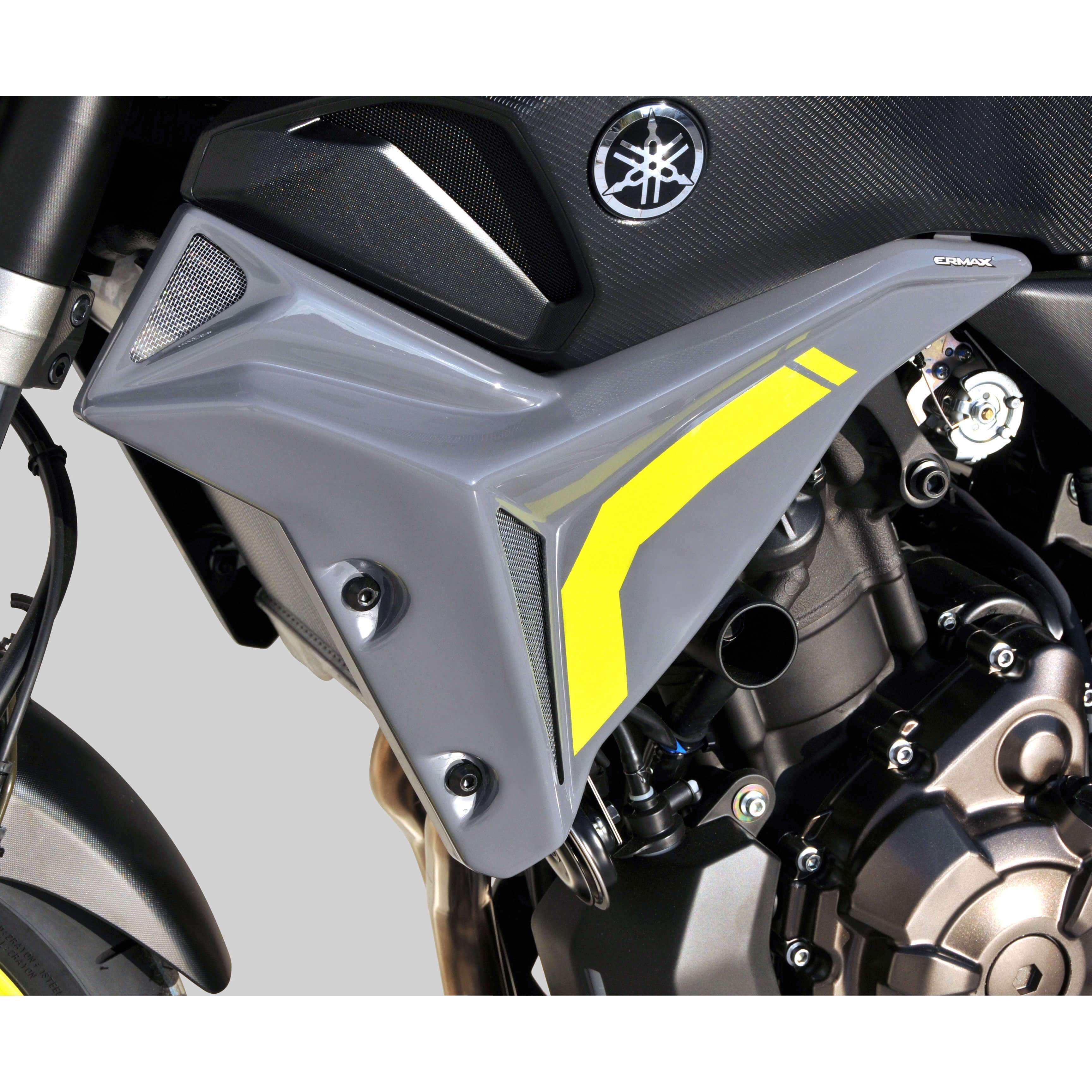 Ermax Radiator Cheeks | Night Fluo (Nimbus Grey/Yellow Fluo) | Yamaha MT-07 2016>2017 - Shop name
