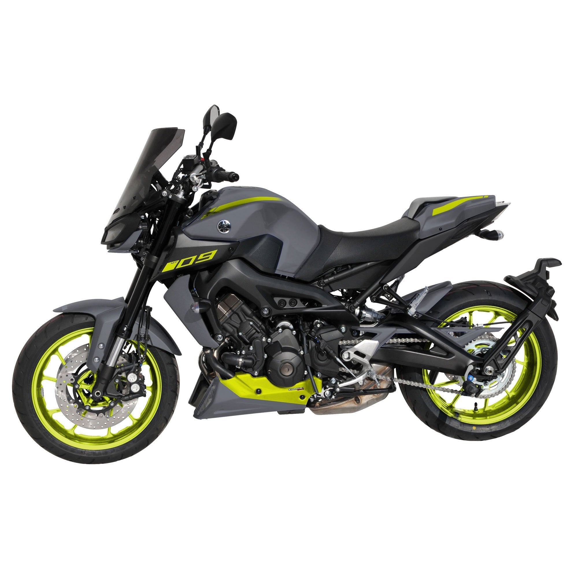 Ermax Seat Cowl | Matte Metallic Grey/Fluo Yellow | Yamaha MT-09 2018>2020 - Shop name