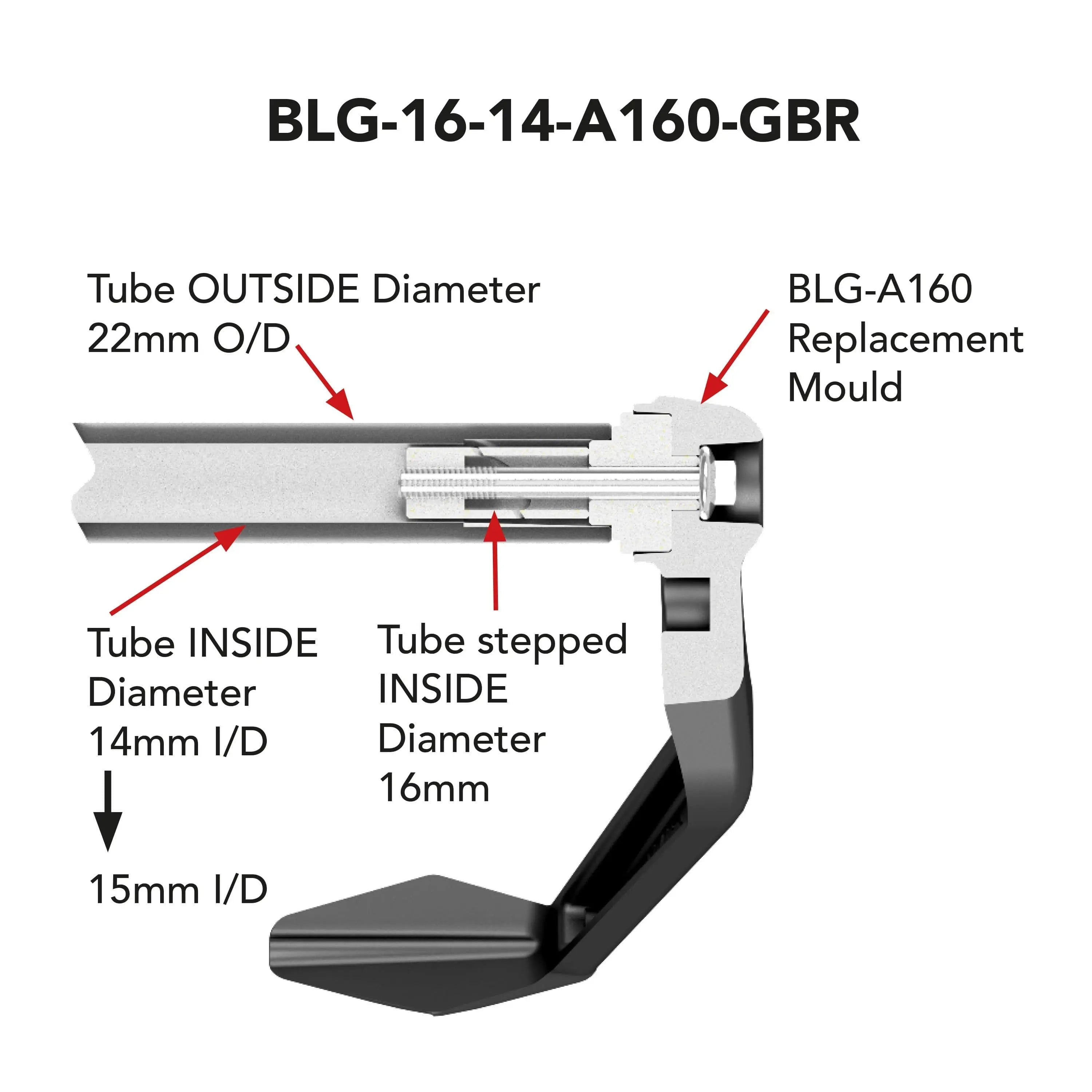 GBRacing Brake Lever Guard with 16mm Bar End + 14mm Insert - Shop name
