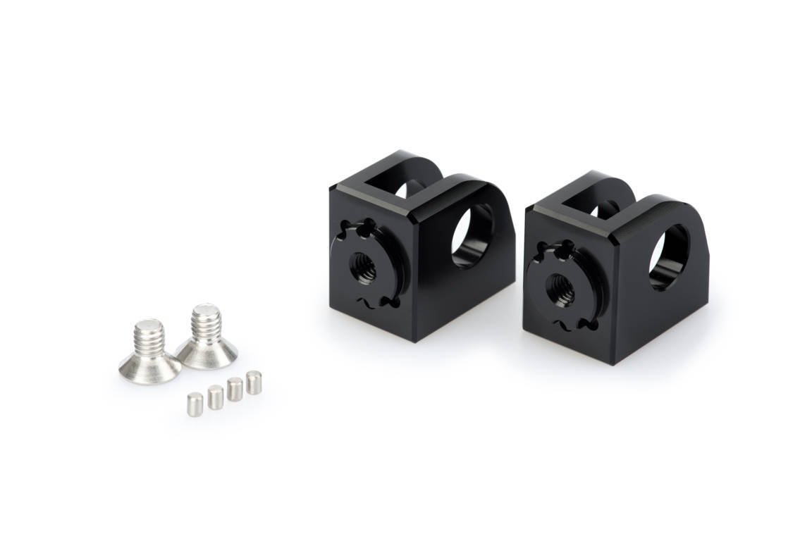 Puig Adjustable Rider Footpeg Adaptor | Black | Kawasaki Z 750 2004>2012 - Pyramid Motorcycle Accessories