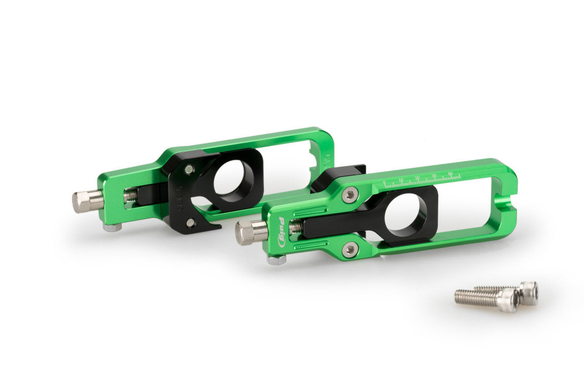 Puig Aluminium Chain Tensioner | Green | Kawasaki ZX10-R 2011>2015 - Shop name