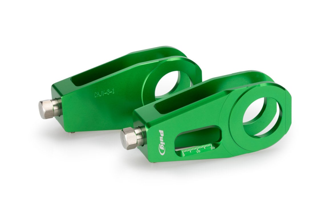 Puig Aluminium Chain Tensioner | Green | Yamaha YZF-R6 2006>2016 - Shop name