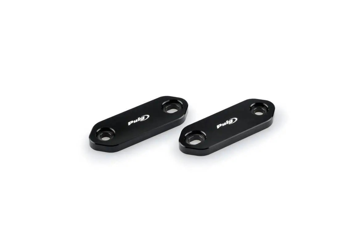 Puig Aluminium Mirror Caps | Black | Kawasaki Ninja 400 2018>2019 - Shop name