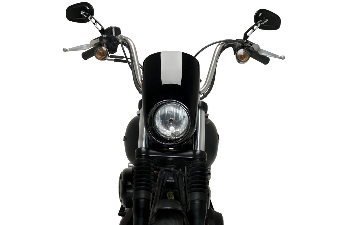 Puig Anarchy Screen | Black | Harley Davidson Dyna Street Bob (FXDB) 2007>2017 - Pyramid Motorcycle Accessories
