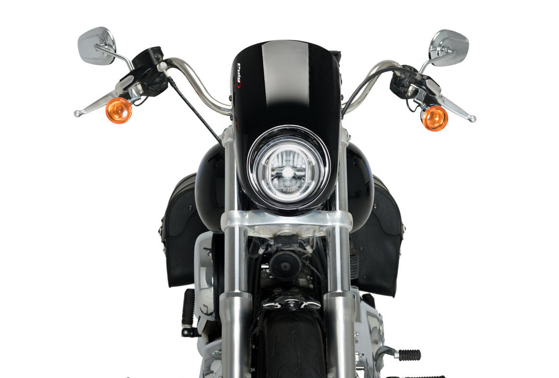 Puig Anarchy Screen | Black | Harley Davidson Softail Low Rider (FXLR) 2018>2019 - Pyramid Motorcycle Accessories