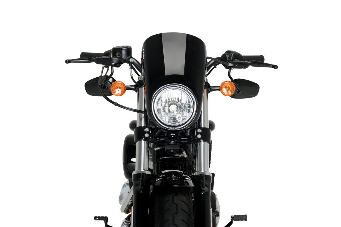 Puig Anarchy Screen | Black | Harley Davidson Sportster Forty Eight (XL1200X) 2015>2020 - Pyramid Motorcycle Accessories