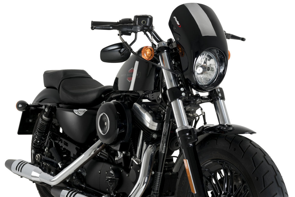 Puig Anarchy Screen | Black | Harley Davidson Sportster Forty Eight (XL1200X) 2015>2020 - Pyramid Motorcycle Accessories