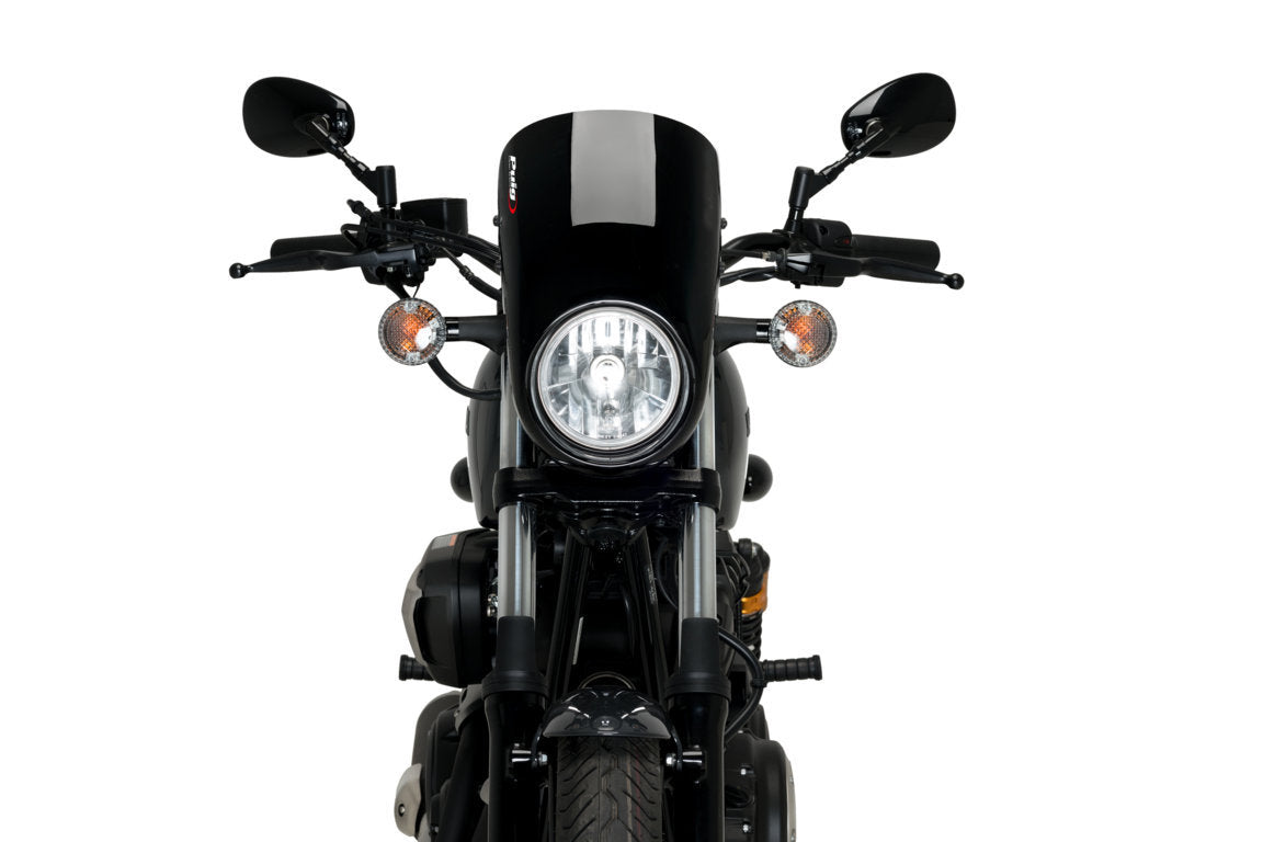 Puig Anarchy Screen | Black | Yamaha XV 950 2014>2018 - Pyramid Motorcycle Accessories