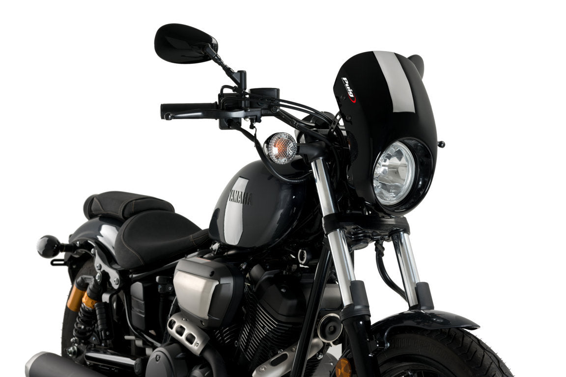 Puig Anarchy Screen | Black | Yamaha XV 950 2014>2018 - Pyramid Motorcycle Accessories