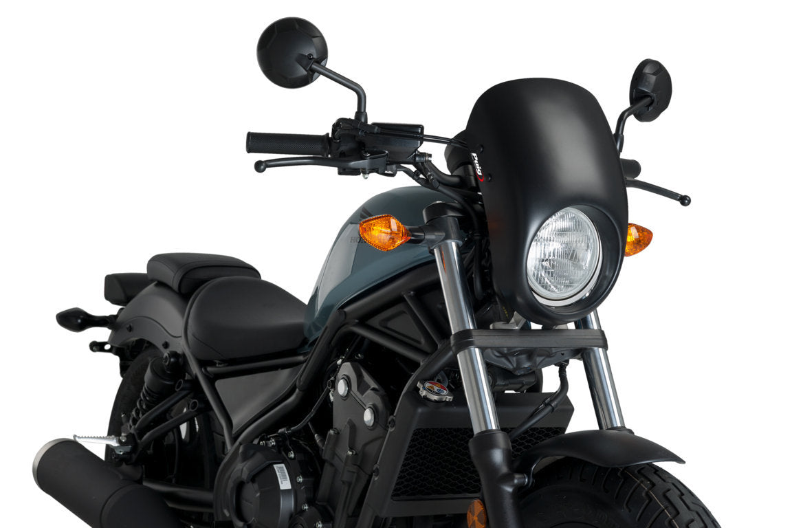 Puig Anarchy Screen | Matte Black | Honda CMX 500 Rebel 2017>2019 - Pyramid Motorcycle Accessories