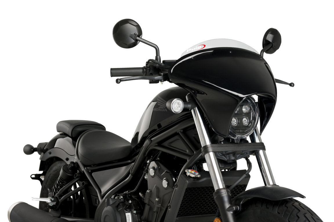 Puig Batwing SML Sport Screen | Black/Clear | Honda CMX 500 Rebel 2020>Current - Pyramid Motorcycle Accessories