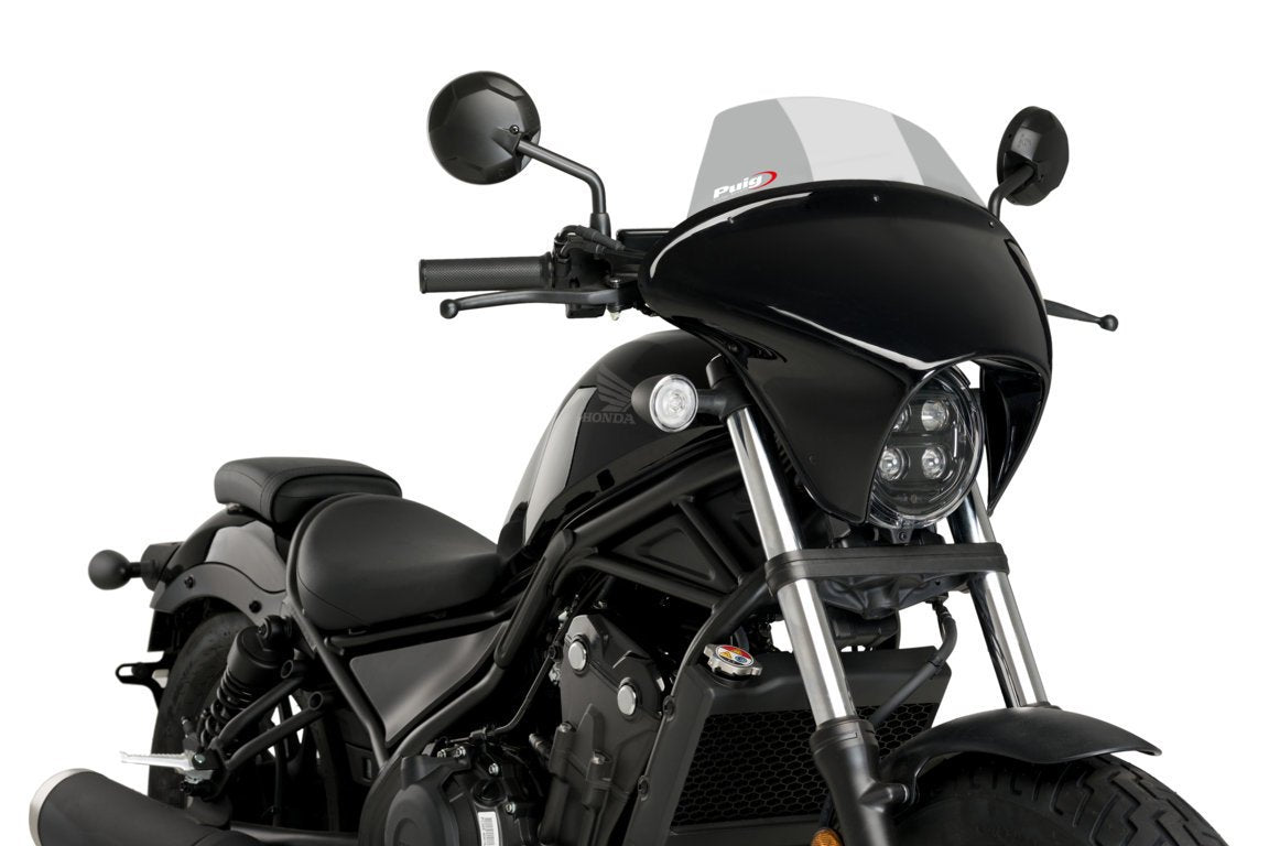Puig Batwing SML Touring Screen | Black/Light Smoke | Honda CMX 500 Rebel S 2020>2021 - Pyramid Motorcycle Accessories