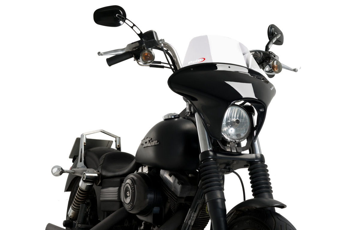 Puig Batwing SML Touring Screen | Clear | Harley Davidson Dyna Street Bob (FXDB) 2007>2017 - Pyramid Motorcycle Accessories
