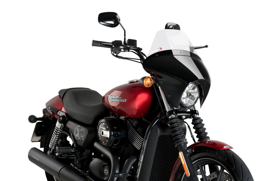 Puig Batwing SML Touring Screen | Clear | Harley Davidson Street 750 (XG750) 2017>2020 - Pyramid Motorcycle Accessories
