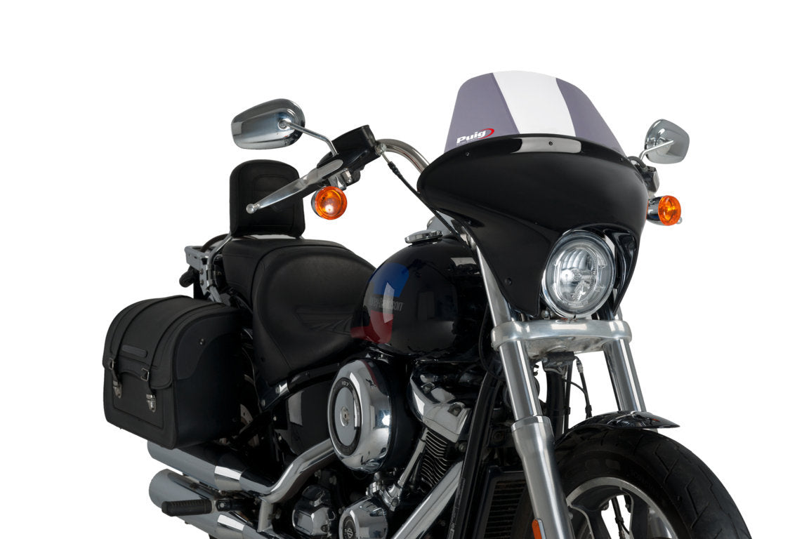 Puig Batwing SML Touring Screen | Light Smoke | Harley Davidson Softail Low Rider (FXLR) 2018>2019 - Pyramid Motorcycle Accessories