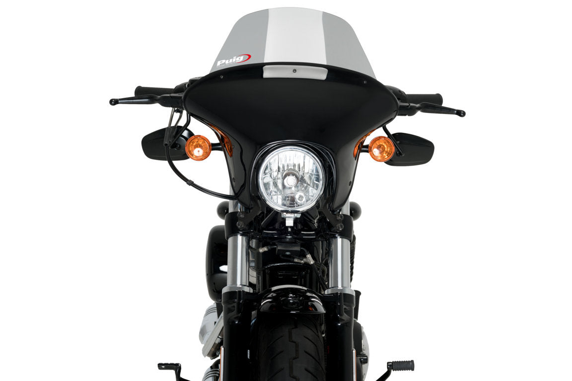 Puig Batwing SML Touring Screen | Light Smoke | Harley Davidson Sportster Forty Eight Special (XL1200XS) 2018>2020-Screens-Pyramid Motorcycle Accessories