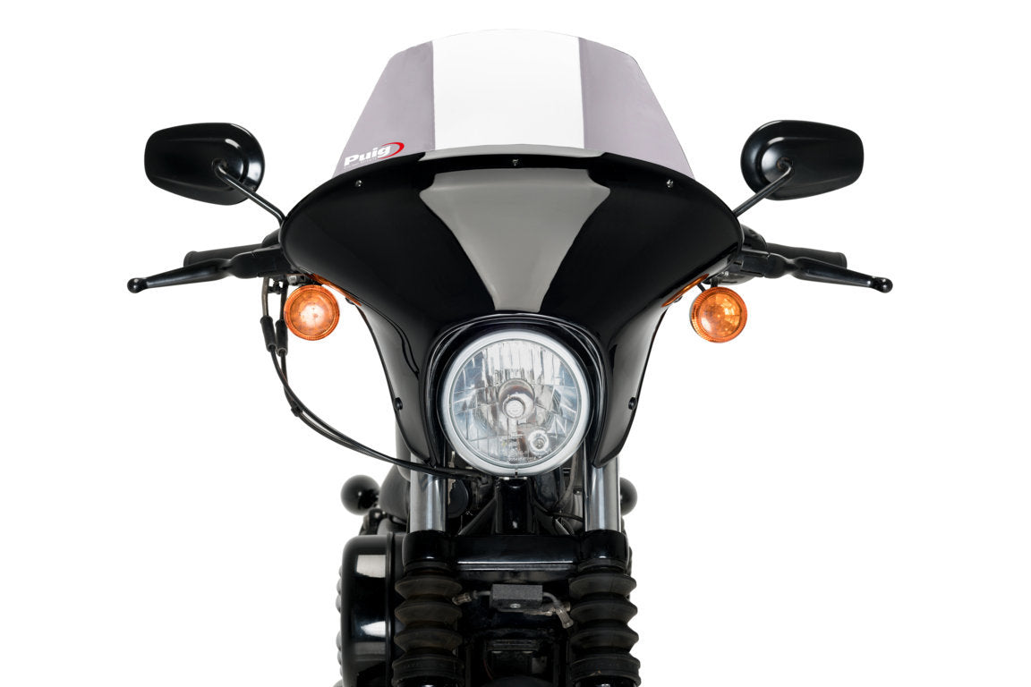 Puig Batwing SML Touring Screen | Light Smoke | Harley Davidson Sportster Iron (XL883N) 2009>2019 - Pyramid Motorcycle Accessories