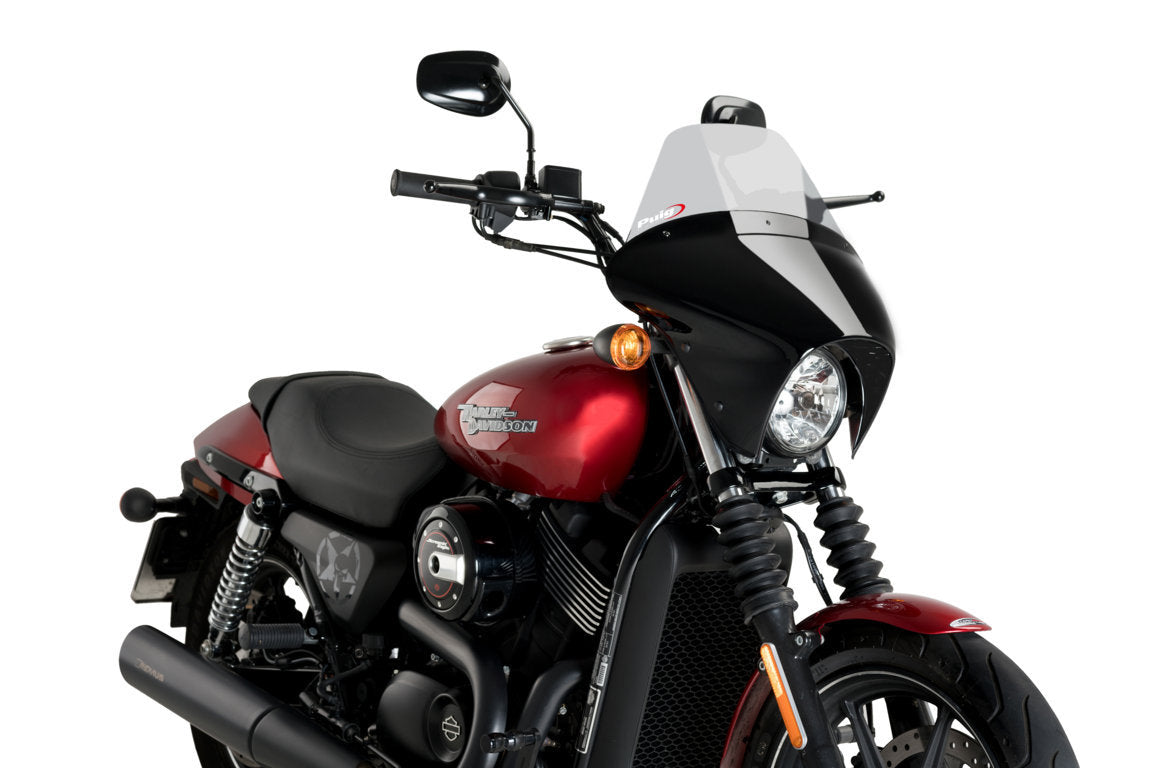 Puig Batwing SML Touring Screen | Light Smoke | Harley Davidson Street 750 (XG750) 2017>2020 - Pyramid Motorcycle Accessories