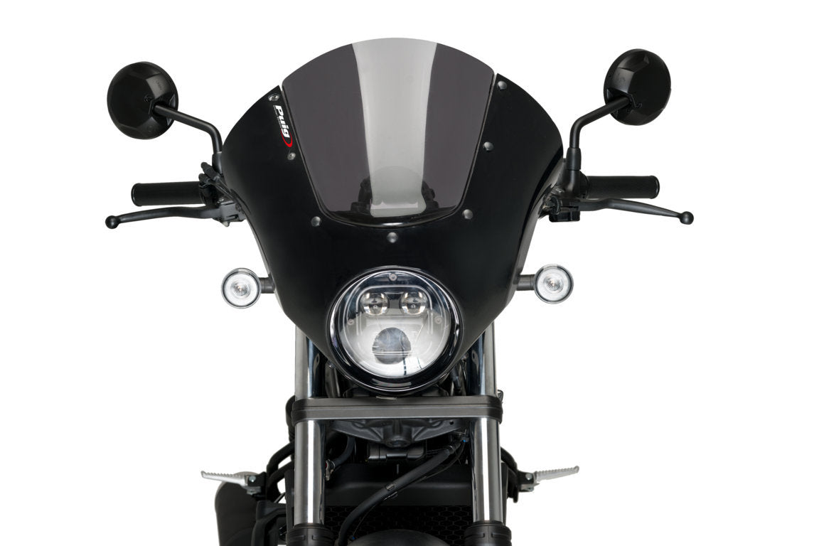 Puig Dark Night Semifairing | Black/Dark Smoke | Honda CMX 500 Rebel 2020>Current - Pyramid Motorcycle Accessories