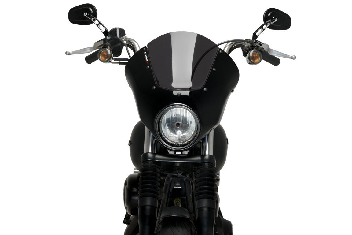Puig Dark Night Semifairing | Dark Smoke | Harley Davidson Dyna Street Bob (FXDB) 2007>2017 - Pyramid Motorcycle Accessories