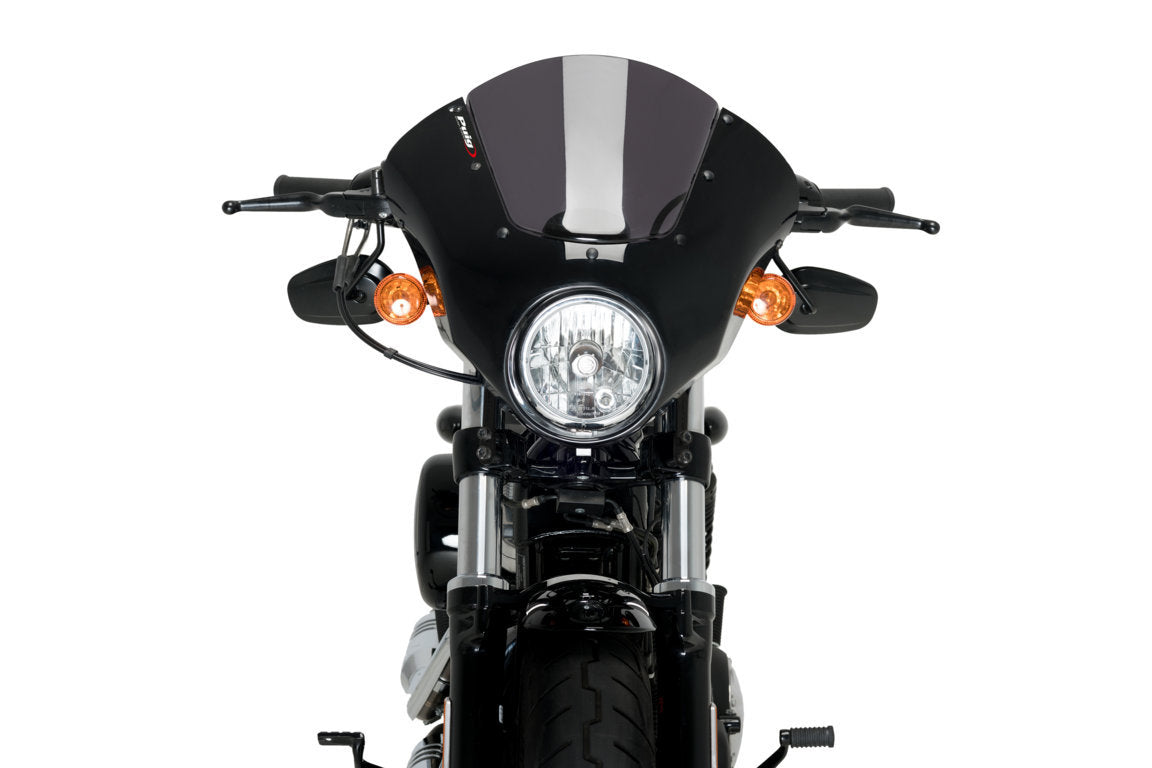 Puig Dark Night Semifairing | Dark Smoke | Harley Davidson Sportster Forty Eight (XL1200X) 2015>2020 - Pyramid Motorcycle Accessories