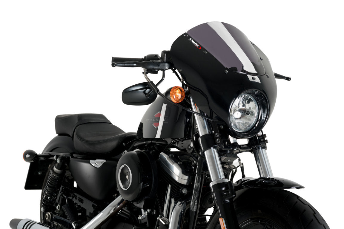 Puig Dark Night Semifairing | Dark Smoke | Harley Davidson Sportster Forty Eight (XL1200X) 2015>2020 - Pyramid Motorcycle Accessories