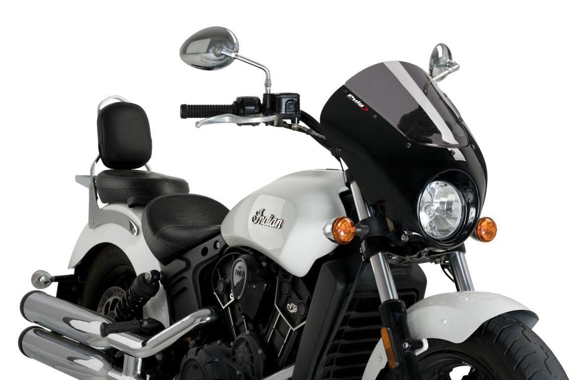 Puig Dark Night Semifairing | Dark Smoke | Indian Scout 2015>Current - Pyramid Motorcycle Accessories
