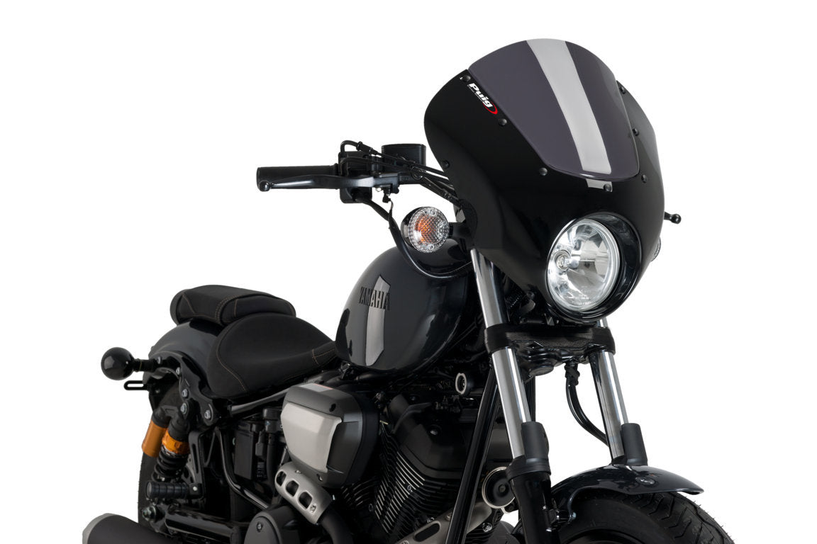 Puig Dark Night Semifairing | Dark Smoke | Yamaha XV 950 R 2014>Current - Pyramid Motorcycle Accessories