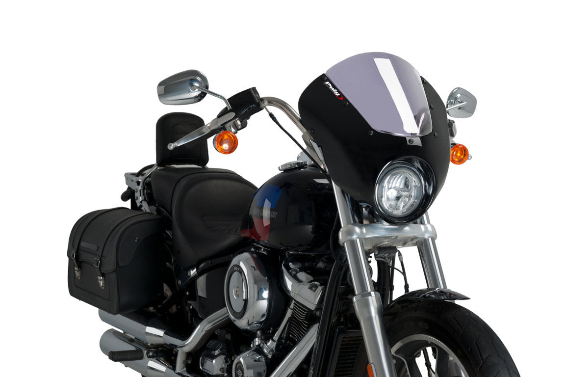 Puig Dark Night Semifairing | Light Smoke | Harley Davidson Softail Low Rider (FXLR) 2018>2019 - Pyramid Motorcycle Accessories