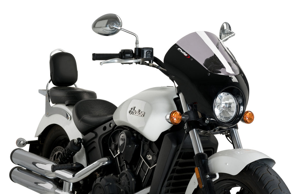 Puig Dark Night Semifairing | Light Smoke | Indian Scout 2015>Current - Pyramid Motorcycle Accessories