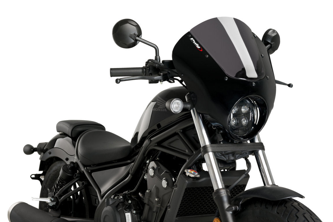 Puig Dark Night Semifairing | Matte Black/Dark Smoke | Honda CMX 500 Rebel S 2020>2021 - Pyramid Motorcycle Accessories