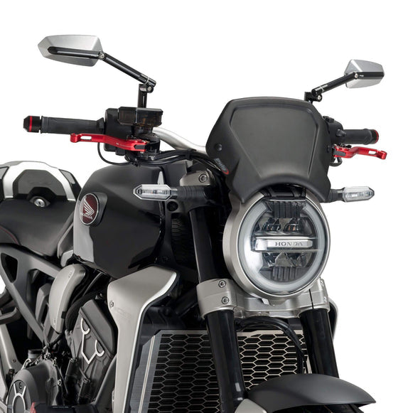 Puig Fly Screen | (Aluminium) Matte Black | Honda CB 1000 R 2018>2020 - Pyramid Motorcycle Accessories