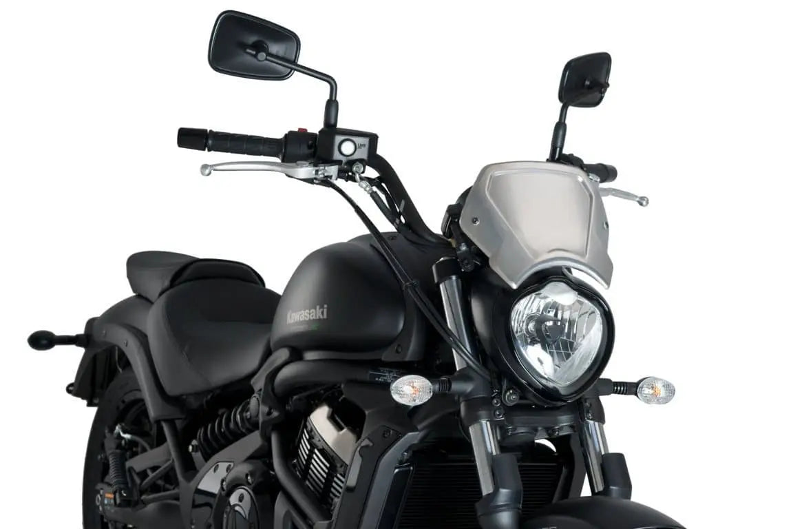 Puig Fly Screen - Fork Mounted | (Aluminium) Silver | Kawasaki Vulcan S 2015>Current - Shop name