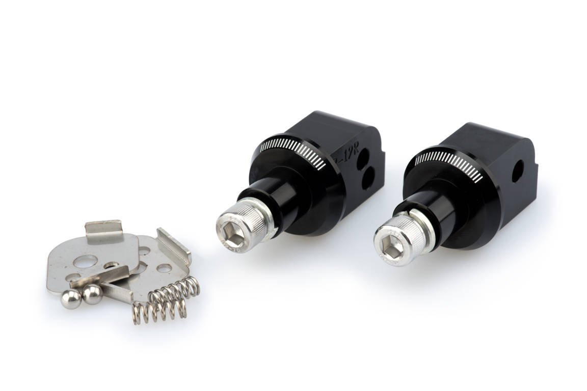 Puig Footpeg Adaptors Passenger | Black | Honda CBR 250 R 2011>2014 - Pyramid Motorcycle Accessories