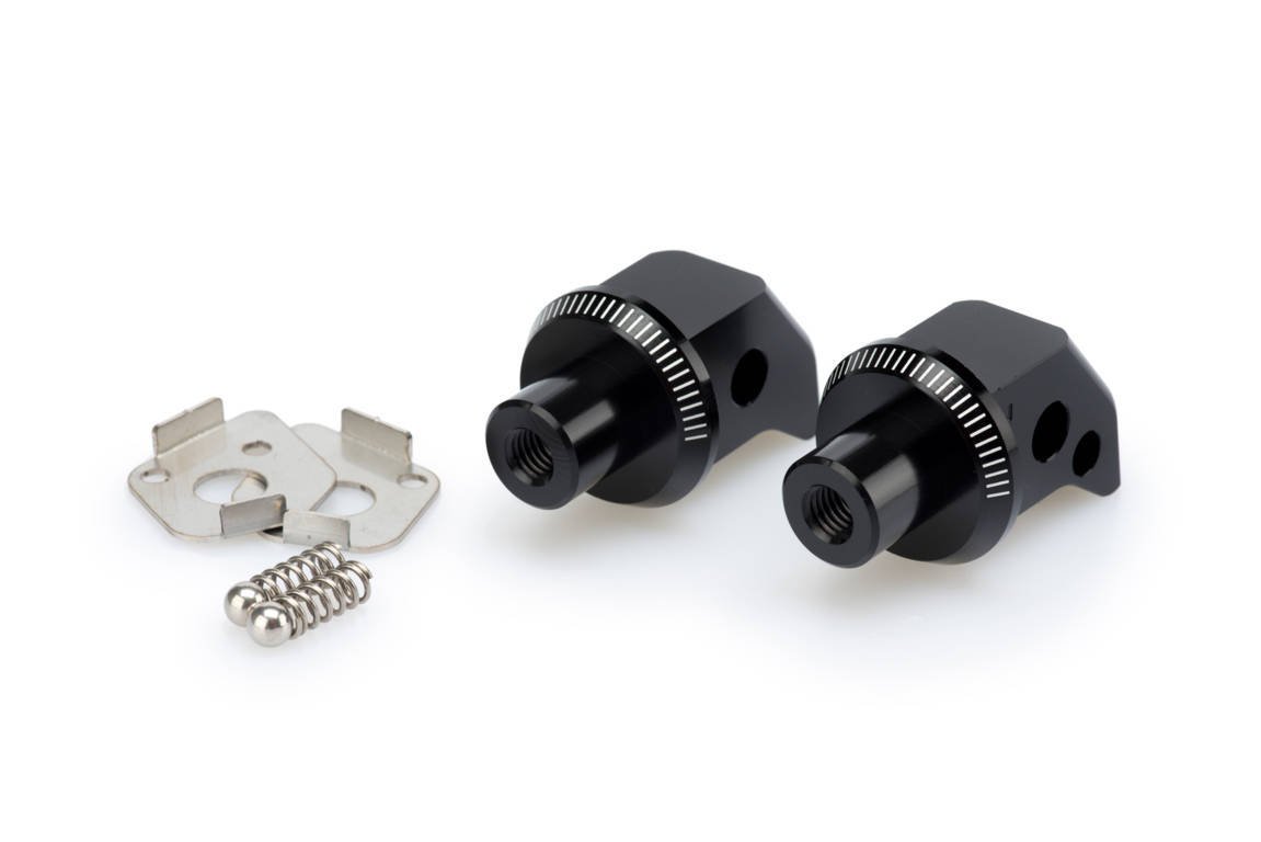 Puig Footpeg Adaptors Passenger | Black | Triumph Tiger 800 XR/XRT/XRX/Low 2011>Current - Shop name