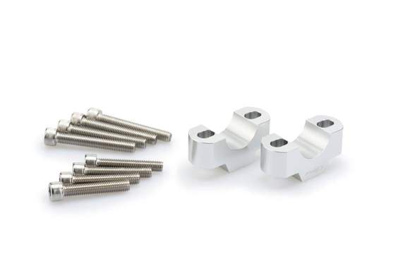 Puig Handlebar Risers - 20mm Rise | Silver | Aprilia Tuono 660 2021>Current - Shop name