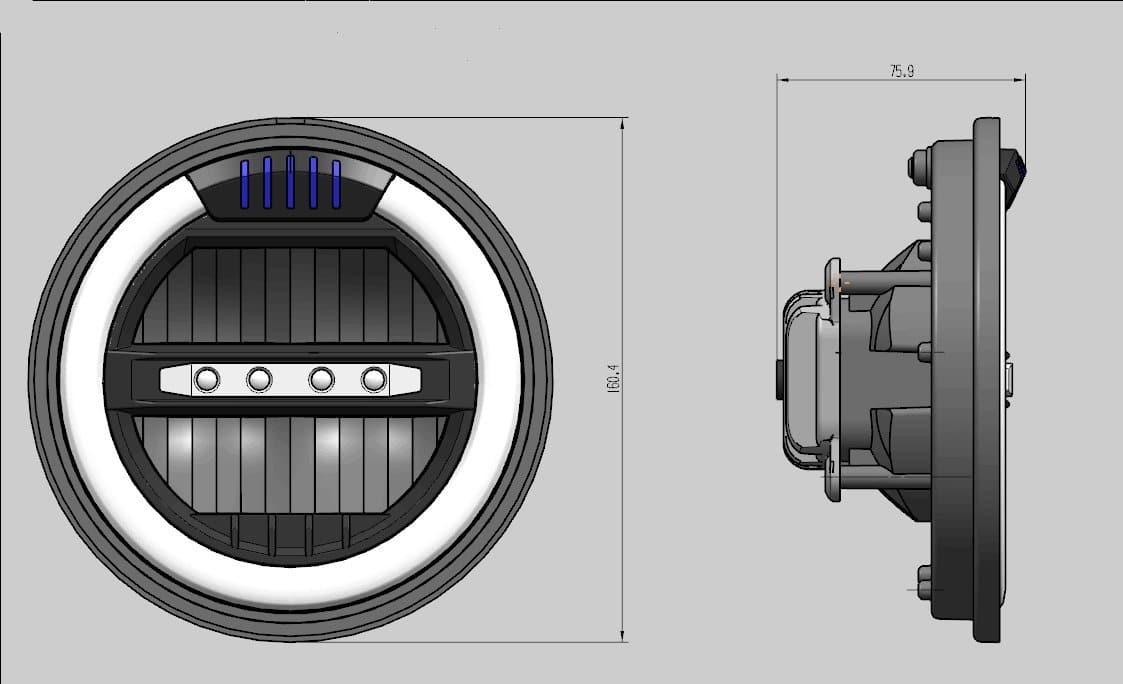 Puig LED Round Headlight (175mm / 6.88 Inch) - Shop name