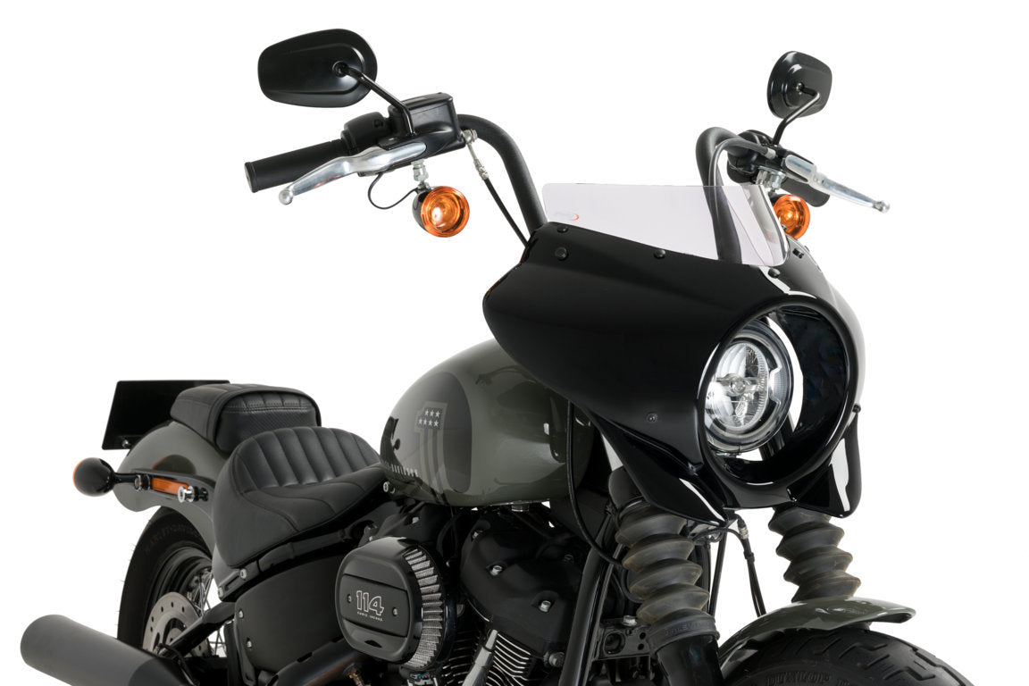 Puig Mirage Sport Screen | Gloss Black/Clear | Harley Davidson Softail Street Bob (FXBB) 2021>Current - Shop name