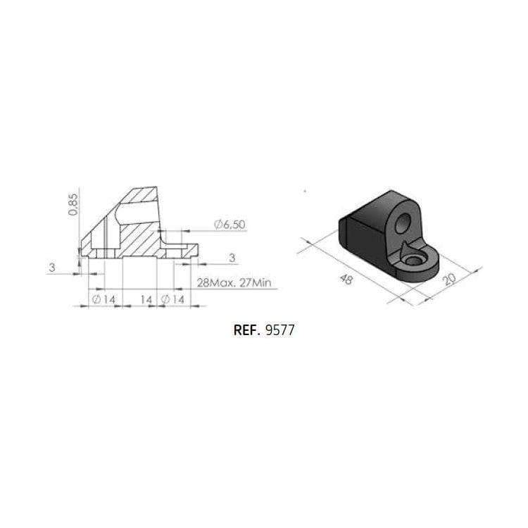 Puig Mirror Adaptor Left or Right Side | Black | Yamaha YZF-R1 2009>2014 - Shop name