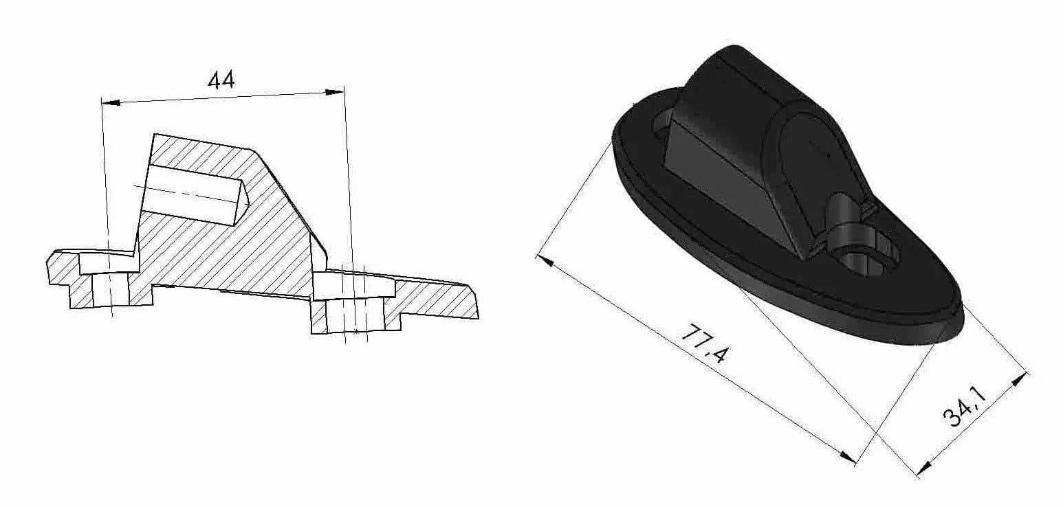 Puig Mirror Adaptor Right Side | Black | Honda CBR 1000 RR-R 2020>Current - Shop name
