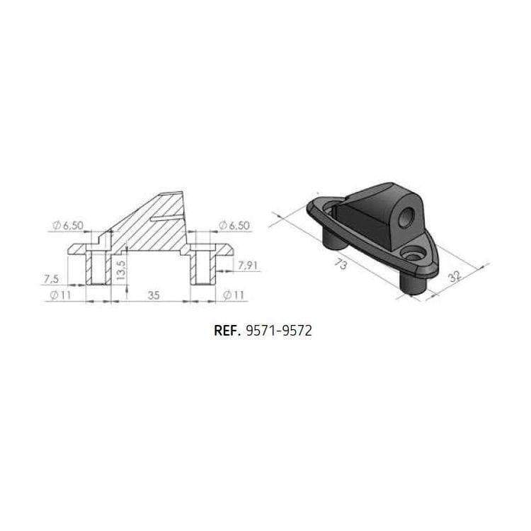 Puig Mirror Adaptor Right Side | Black | Triumph Daytona 675 2013>2017 - Shop name