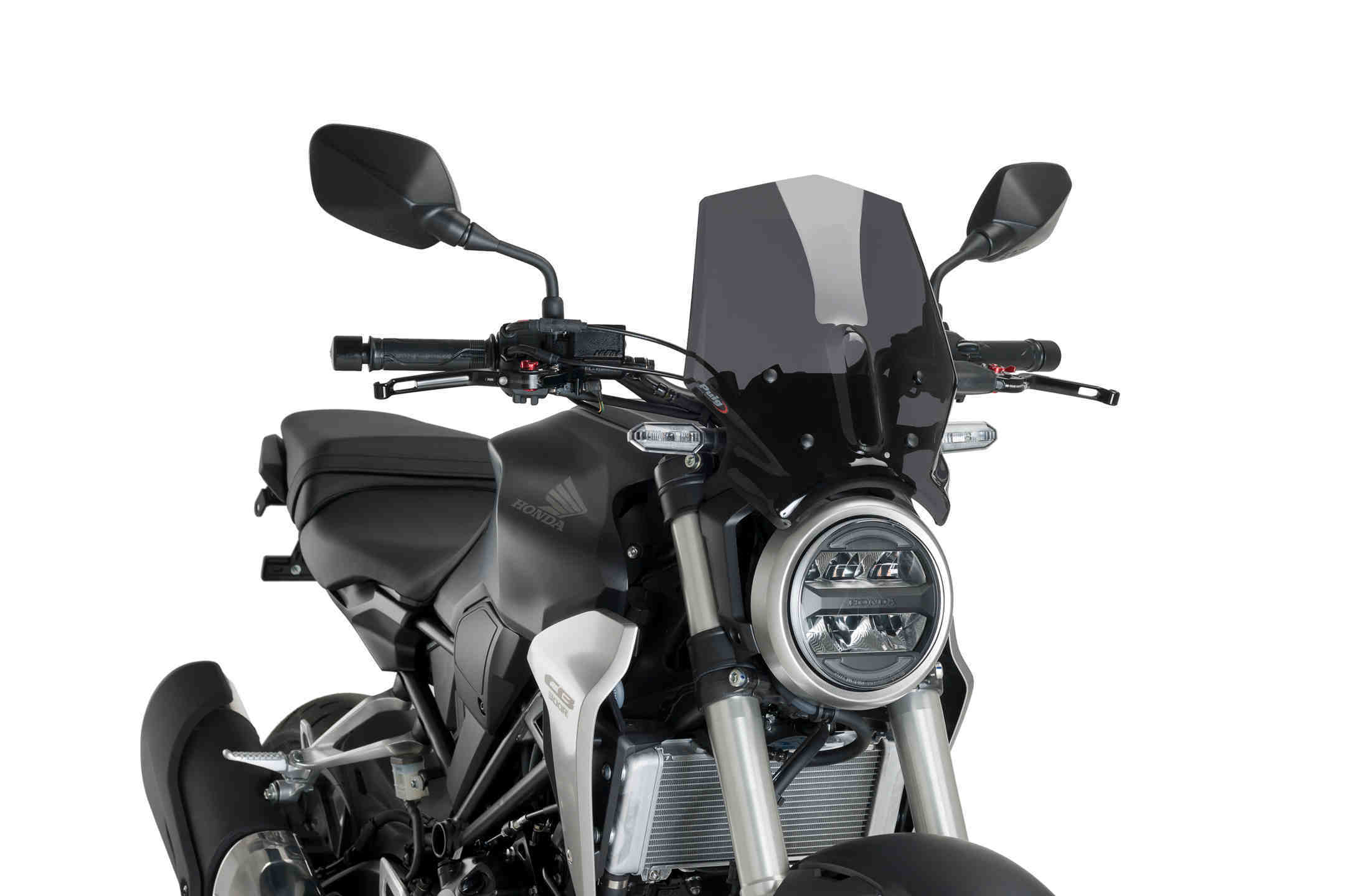 Puig Neo Sports Screen | Dark Smoke | Honda CB125R/CB300R 2018>2023 - Shop name