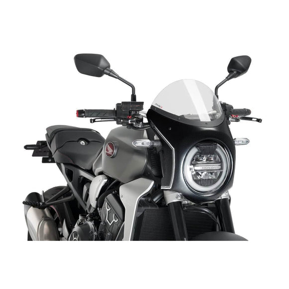 Puig Nose Fairing | Carbon Look with Clear Screen | Honda CB 1000 R 2018>2020 - Pyramid Motorcycle Accessories