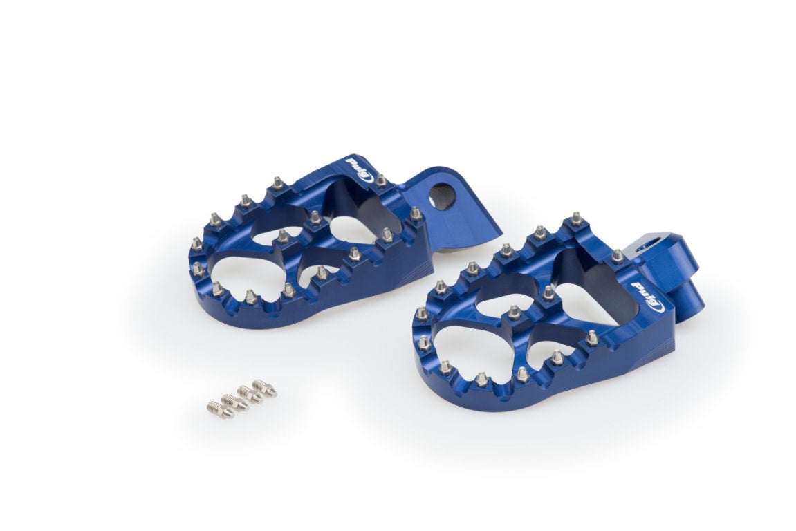 Puig Off-Road Footpegs | Blue | Yamaha YZF 125 2021>Current - Pyramid Motorcycle Accessories