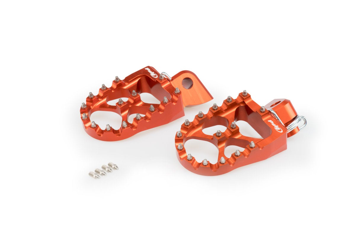 Puig Off-Road Footpegs | Orange | Suzuki RMZ 250 2020>Current - Pyramid Motorcycle Accessories