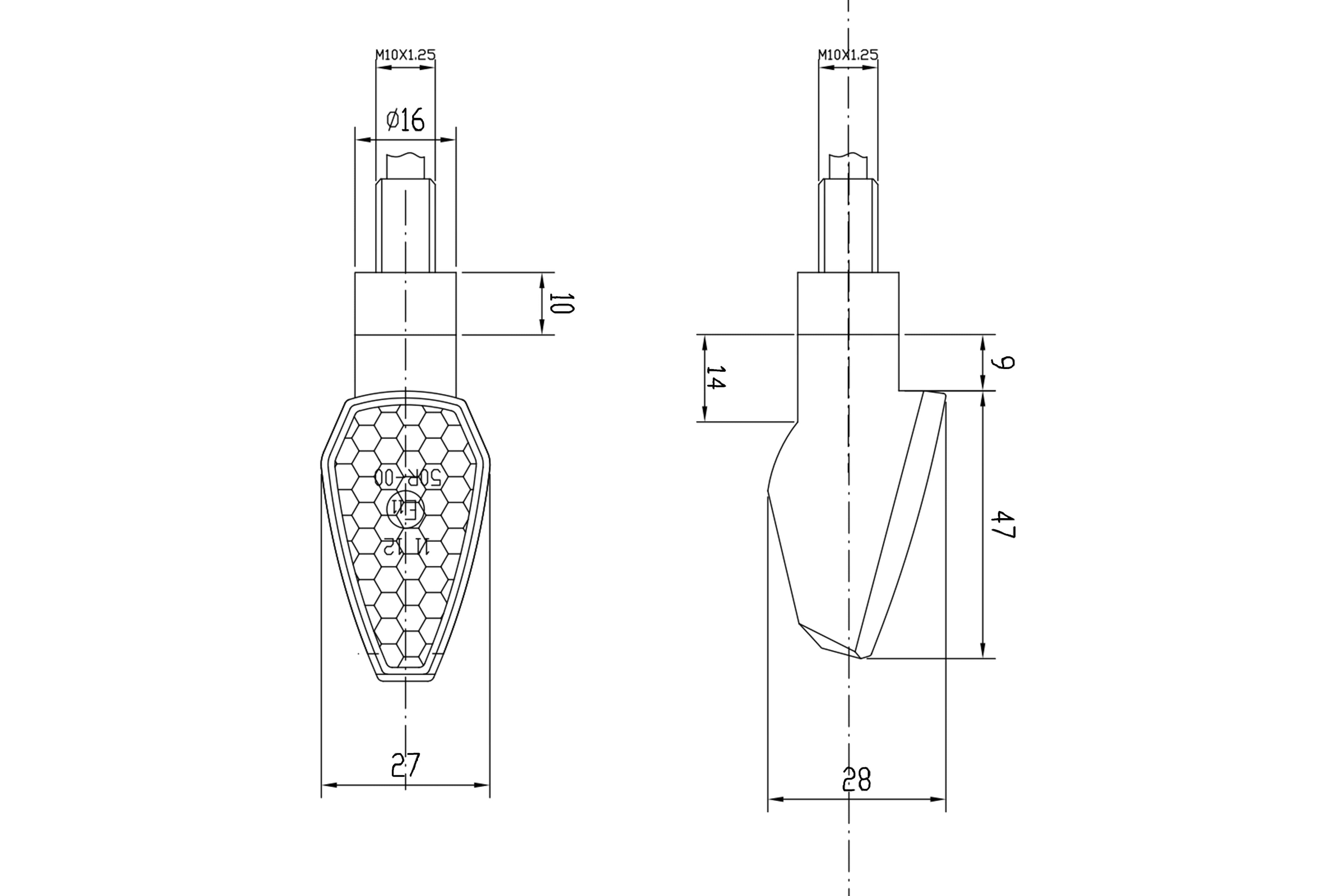 Puig Peak Indicators - Short Stem | Black - Shop name