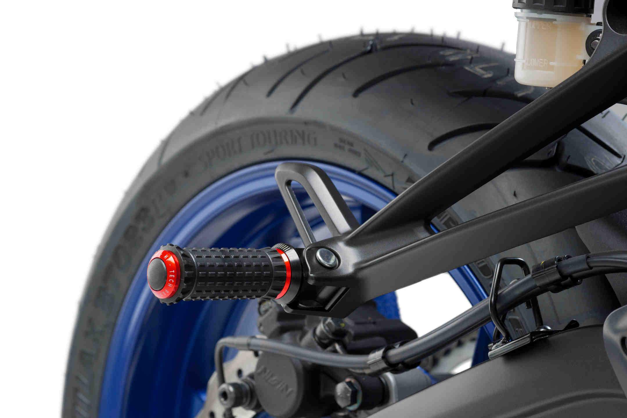 Puig R-Fighter S Footpegs | Red with Black Removable Rubber Grip - Shop name
