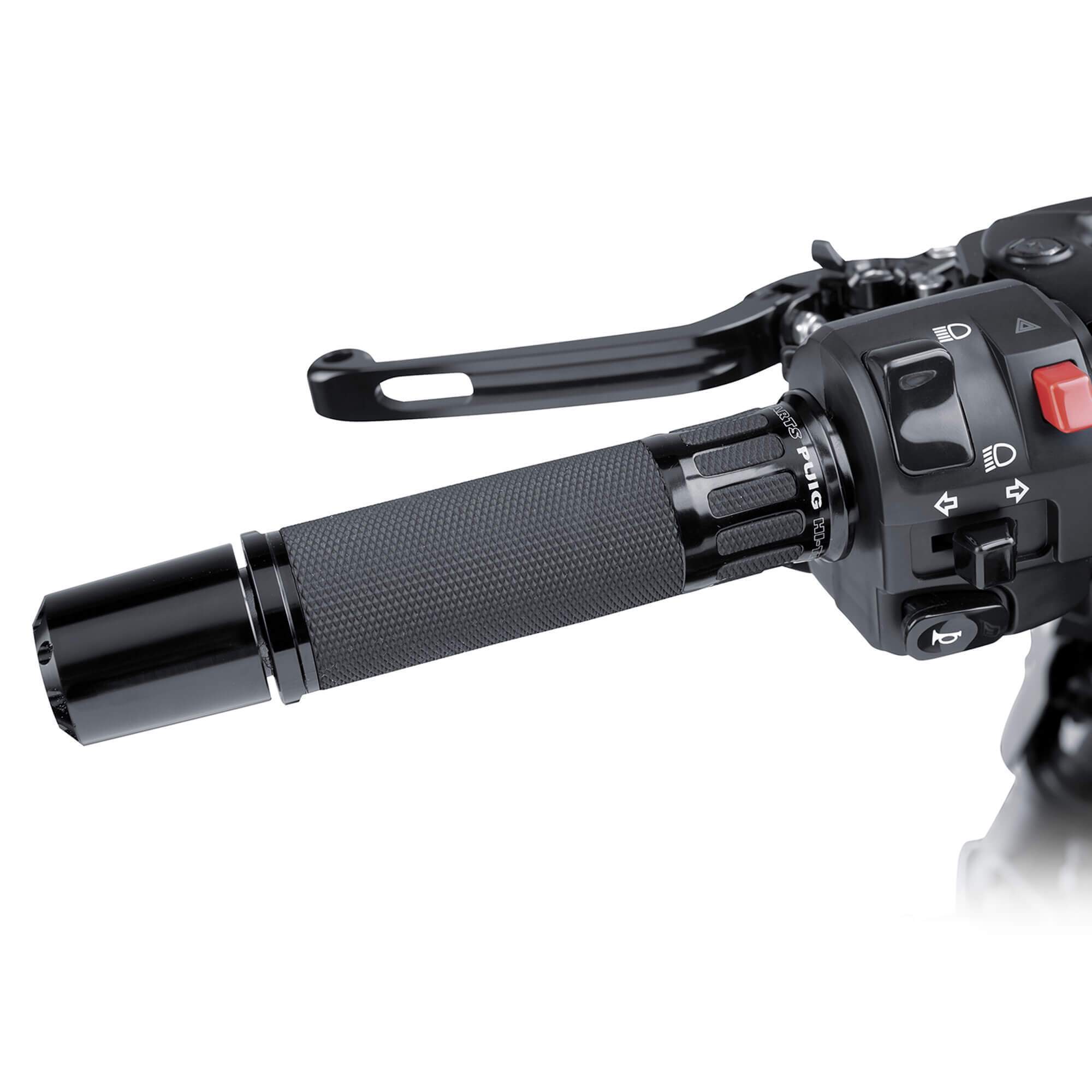 Puig Racing Grips 119mm Length | Black with Black Trim - Shop name