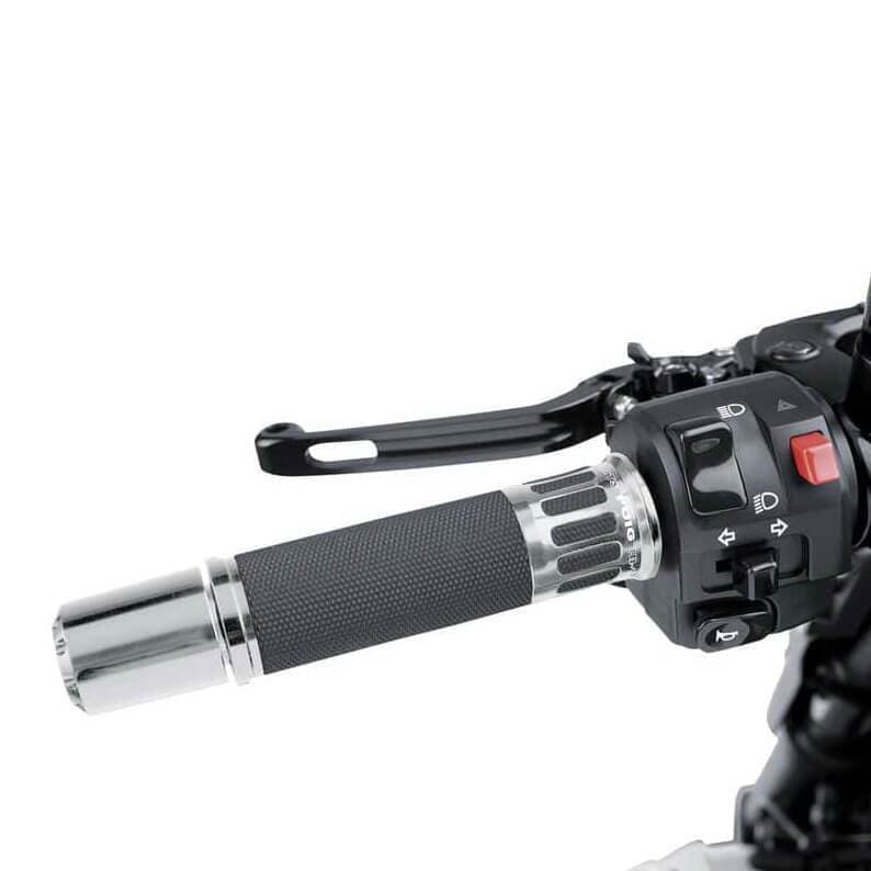 Puig Racing Grips 123mm Length | Black with Silver Trim - Shop name
