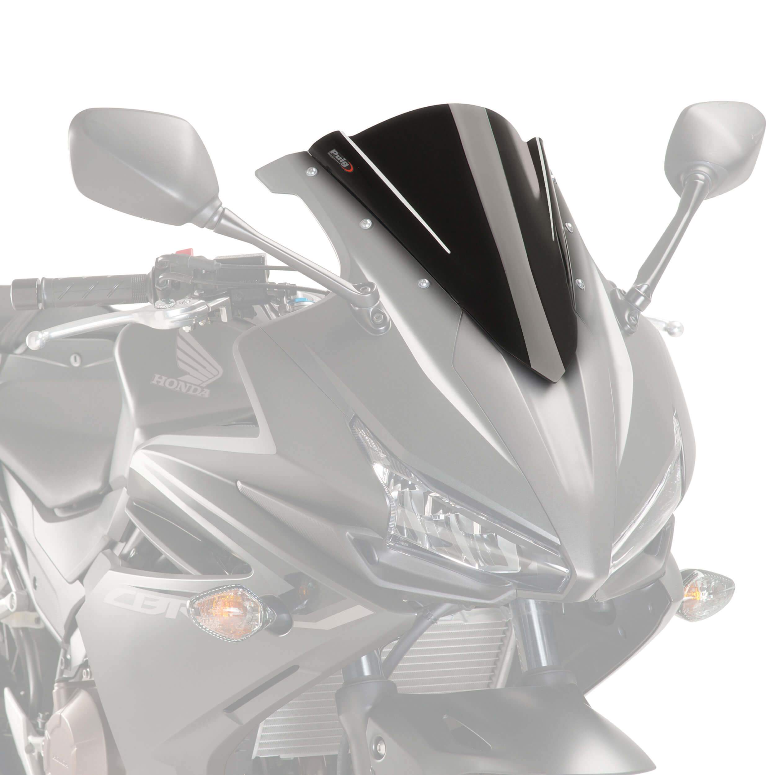 Puig Racing Screen | Black (Opaque) | Honda CBR 500 R 2016>2018 - Shop name
